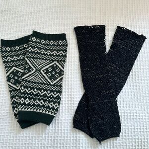 Leg warmers or boot cuffs, two sets.